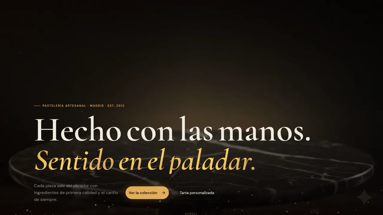 Home page of the Dulce Obrador demo store